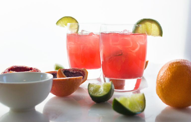 Healthy Blood Orange Paloma {Refined Sugar-free}